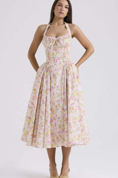 QUINN | HALTER MIDI DRESS