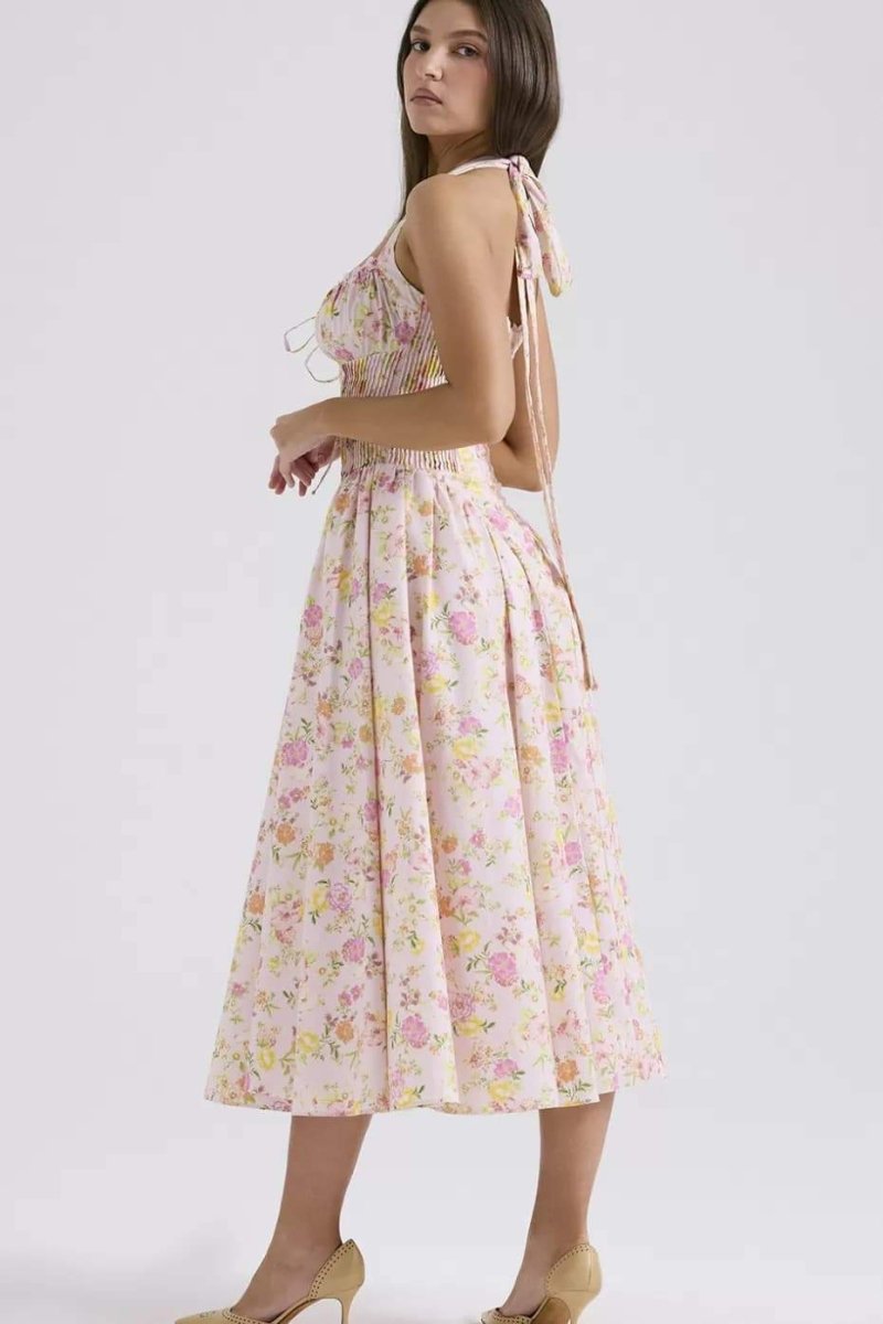 QUINN | HALTER MIDI DRESS