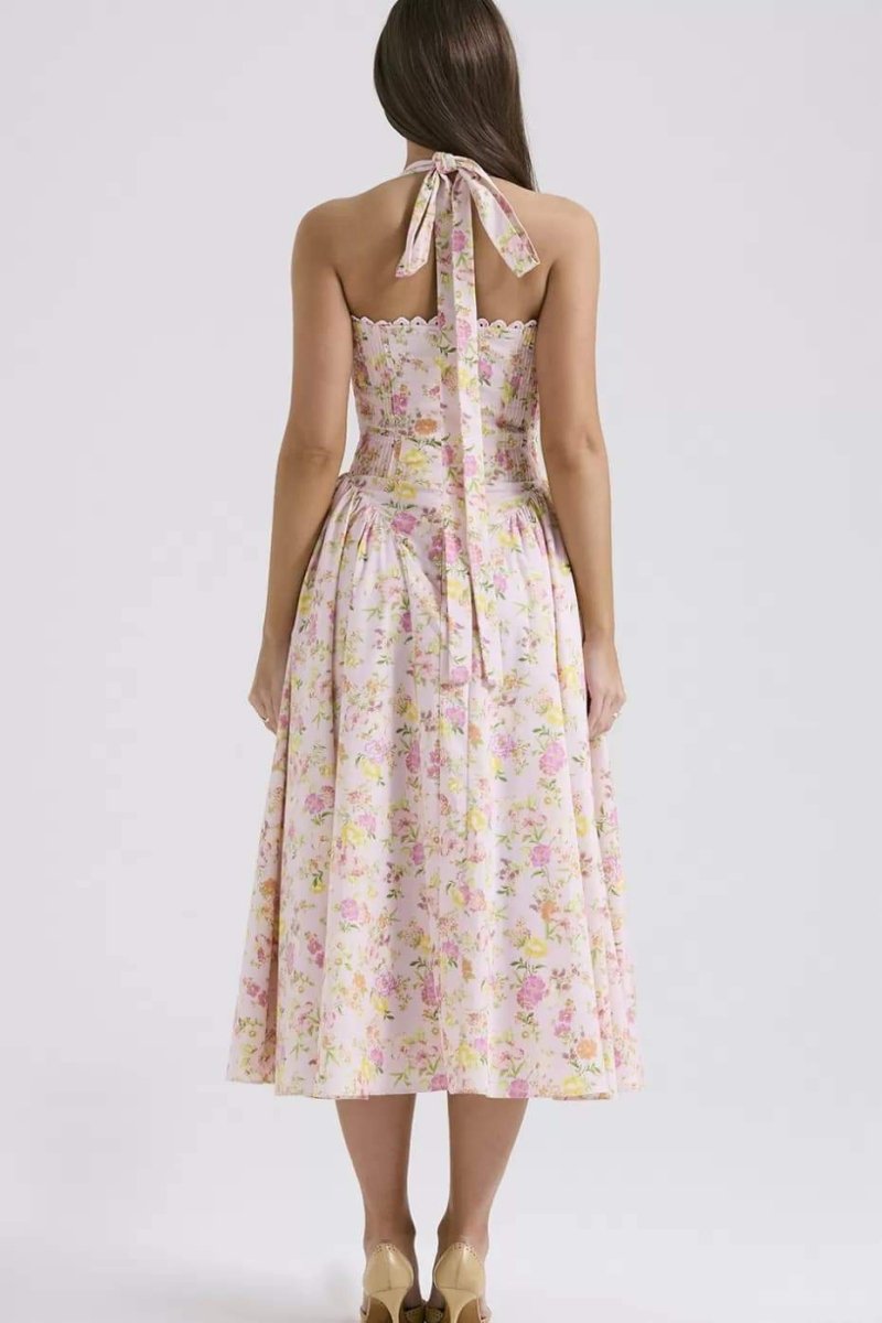 QUINN | HALTER MIDI DRESS