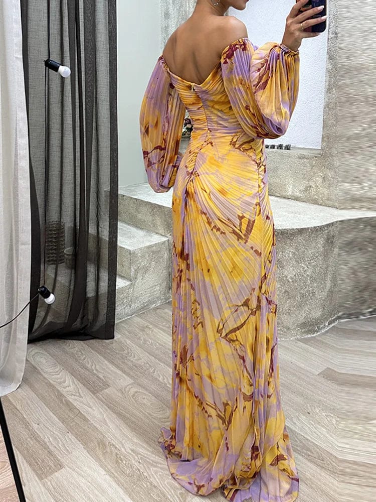 SAFFRON | OFF SHOULDER MAXI DRESS