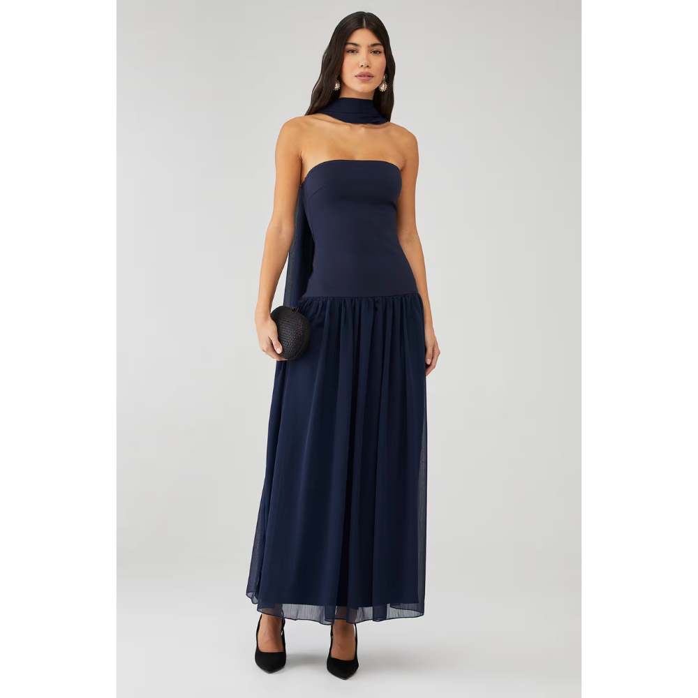 VESPER | STRAPLESS MAXI DRESS - Blue