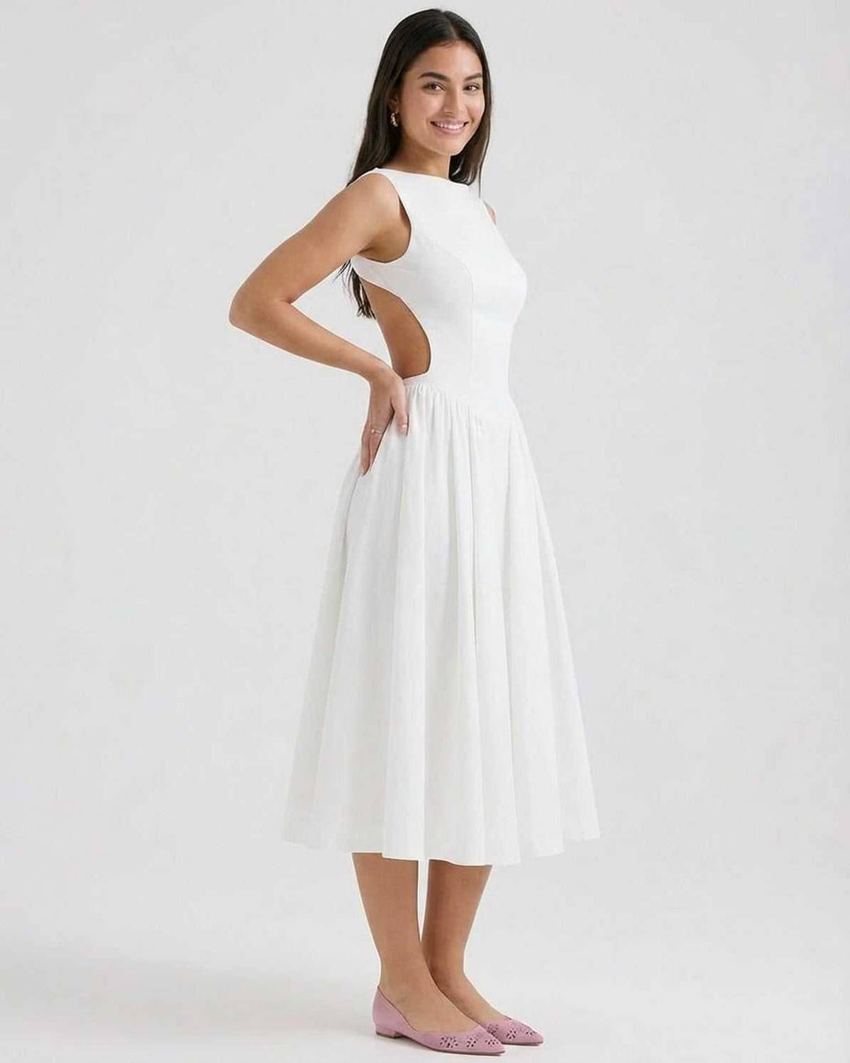 WREN | CUTOUT MIDI DRESS