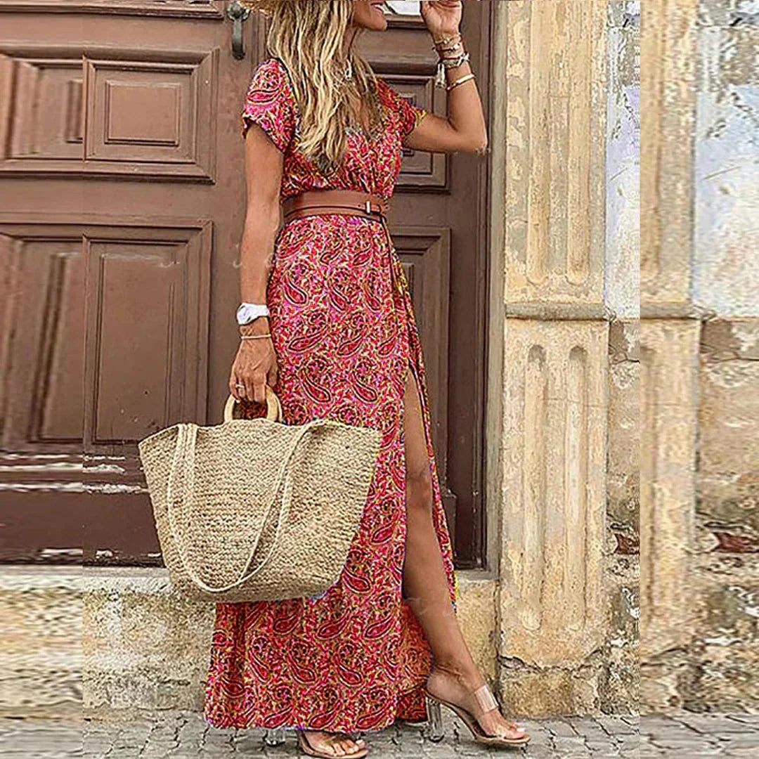 ZOE | WRAP MAXI DRESS - Pink