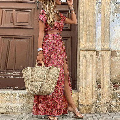 ZOE | WRAP MAXI DRESS - Pink