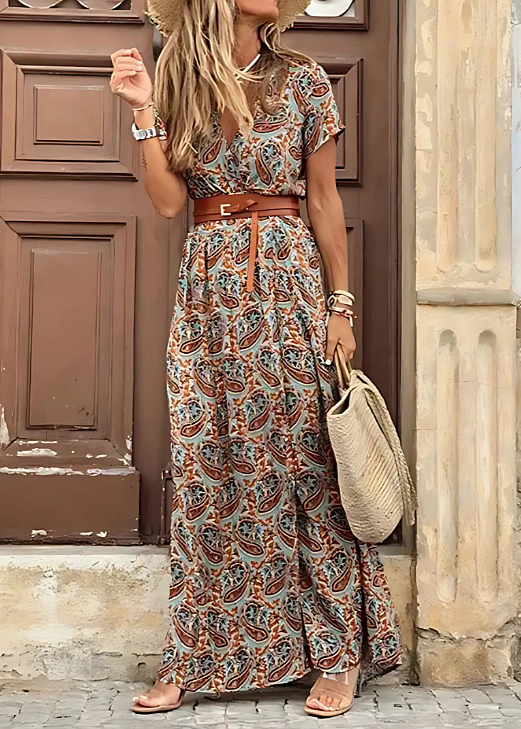 ZOE | WRAP MAXI DRESS - Brown